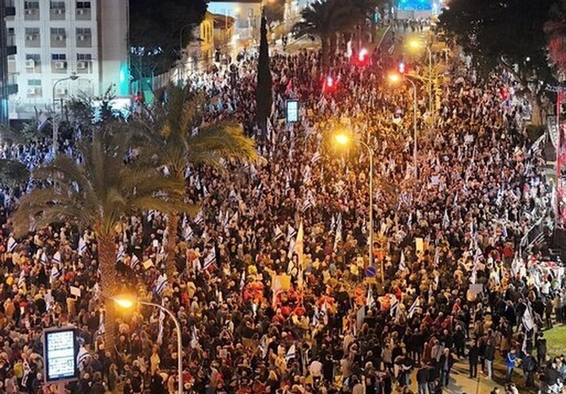 تظاهرات دهها هزار نفری در تل‌آویو علیه نتانیاهو