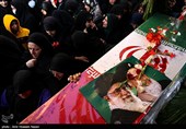 تشییع پیکر 8 شهید گمنام و شهید اکبر صفی صمغ آبادی در قزوین