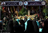 تشییع پیکر 8 شهید گمنام و شهید اکبر صفی صمغ آبادی در قزوین