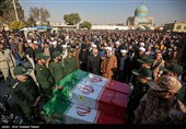 تشییع پیکر 8 شهید گمنام و شهید اکبر صفی صمغ آبادی در قزوین
