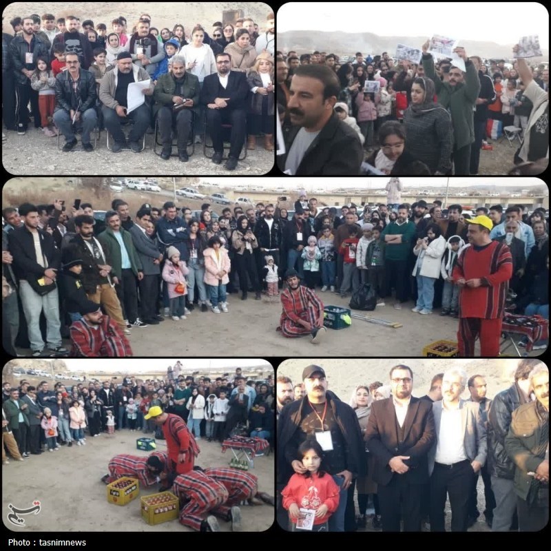 اجرای تئاتر خیابانی و صحنه‌ای جذاب در بیجار