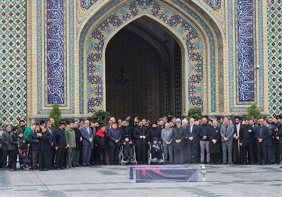 پیکر همسر و فرزند معاون رئیس‌جمهور در مشهد تشییع شد