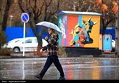 بارش باران و برف پاییزی درهمدان