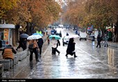 بارش باران و برف پاییزی درهمدان