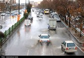 بارش باران و برف پاییزی درهمدان