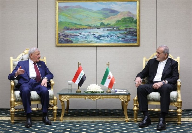 الرئيس الإيراني يلتقي نظيره العراقي.. استكمال مشروع سكة حديد «البصرة – شلمجه» من الأولويات