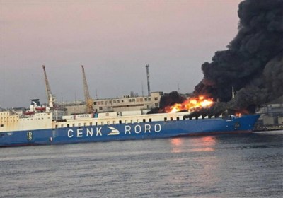 حمله موشکی به یک کشتی در بندر اودسا اوکراین