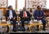 دیدار و کنفرانس خبری مشترک رؤسای مجالس ایران و اتیوپی