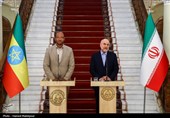 دیدار و کنفرانس خبری مشترک رؤسای مجالس ایران و اتیوپی