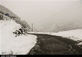 بارش برف در منطقه اشکور رحیم آباد- گیلان