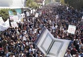 راهپیمایی مردم صعده یمن در محکومیت اهانت به قرآن و حمایت از فلسطین