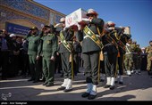 تشییع پیکر سه شهید مدافع امنیت در حرم مطهر شاهچراغ(ع)