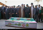 تشییع پیکر سه شهید مدافع امنیت در حرم مطهر شاهچراغ(ع)