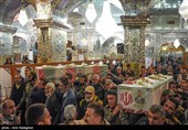 تشییع پیکر سه شهید مدافع امنیت در حرم مطهر شاهچراغ(ع)
