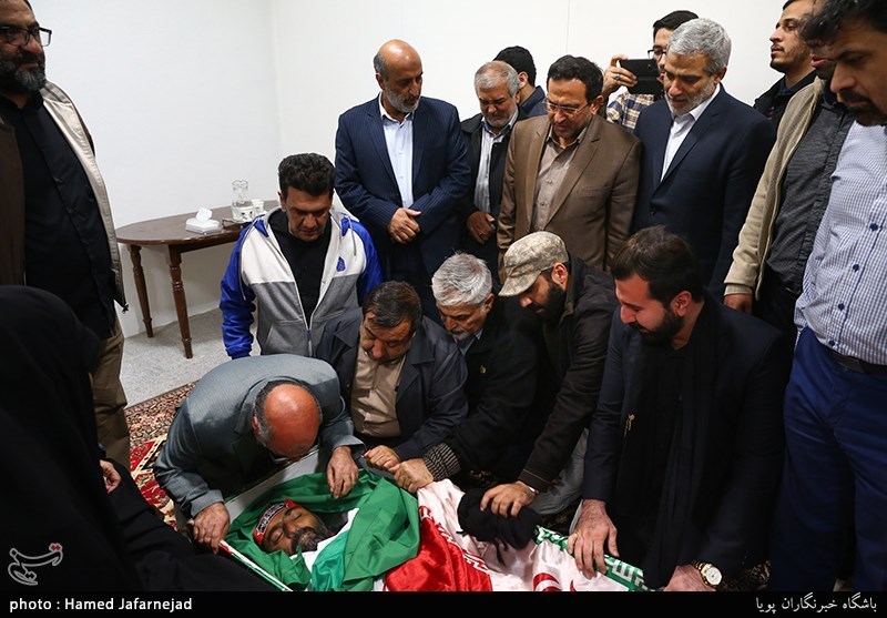 وداع با پیکر مطهر شهید م ع حرم حمیدرضا ضیایی